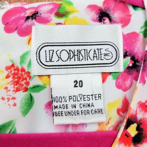 Vintage 80s Bright Floral Print Drop Waist Dress - Picture 8 of 8